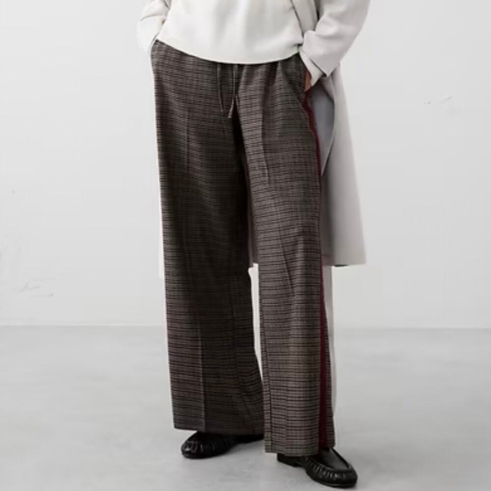 Banana Republic Straight Mid Rise Pull on Pant Multi Houndstooth XXL